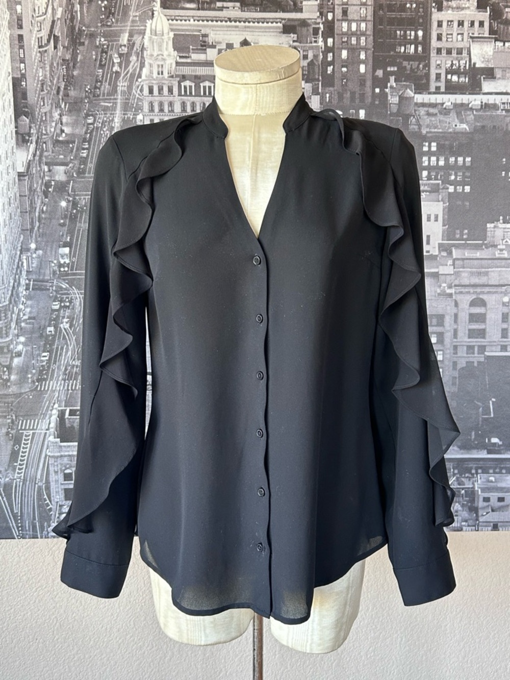 Express The Portofino Shirt Black Blouse